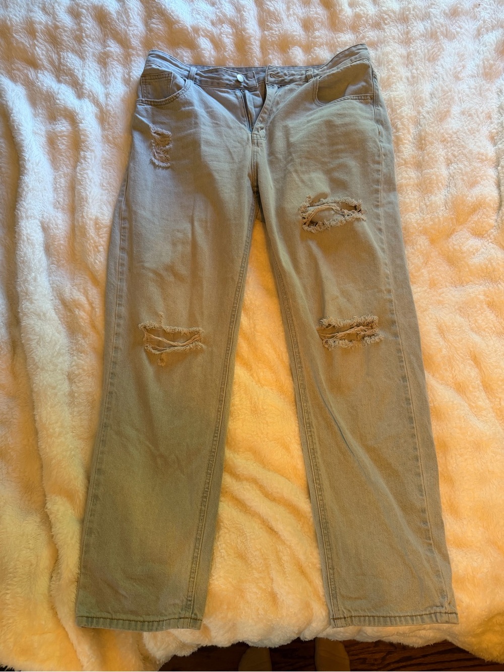 High-Rise Mom Distressed Women’s Jeans — light wash